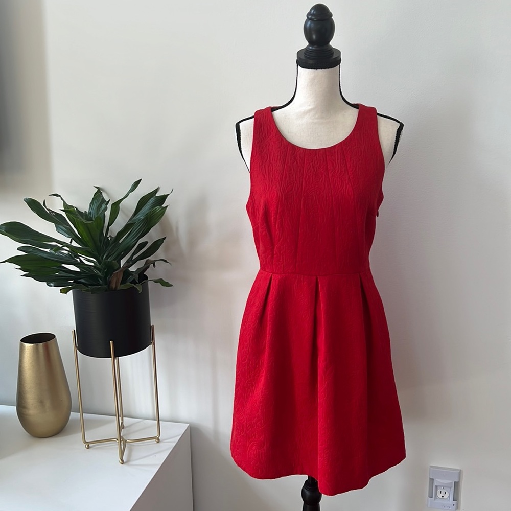 Moulinette Soeurs Red Brocade Dress - Anthropology